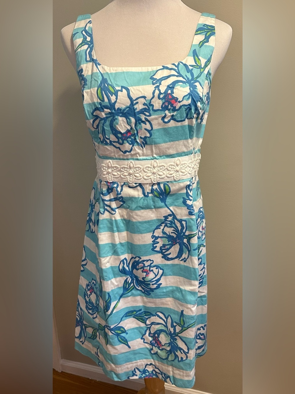Lilly Pulitzer Shorely Blue Tossing the Line Serena Dress VGUC Size 12